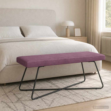 bänk Enfärgad Lila 110 x 40 x 45 cm Sammet