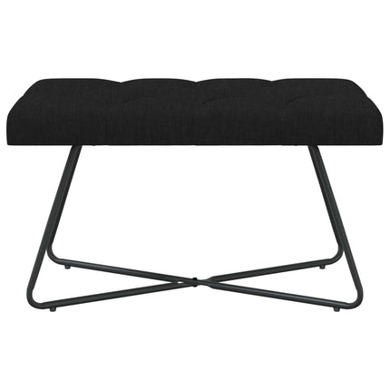 Bänk med knappar Svart 80 x 40 x 46 cm Tyg