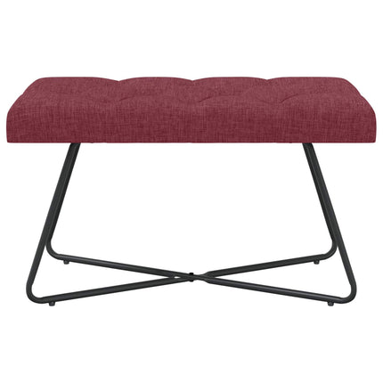 Bänk med knappar Vinröd 80 x 40 x 46 cm Tyg