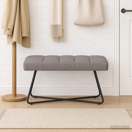 Bänk med knappar Taupe 80 x 40 x 46 cm Tyg