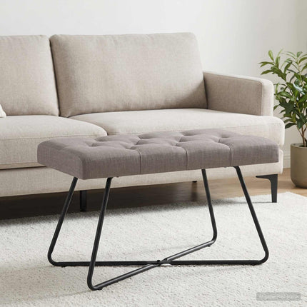 Bänk med knappar Taupe 80 x 40 x 46 cm Tyg