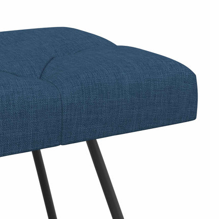 Bänk med knappar Blå 80 x 40 x 46 cm Tyg
