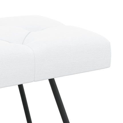 Bänk med knappar Vit 80 x 40 x 46 cm Tyg