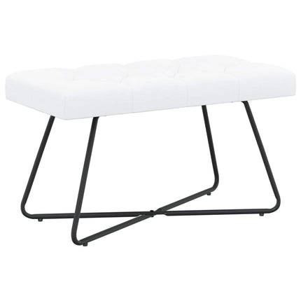 Bänk med knappar Vit 80 x 40 x 46 cm Tyg