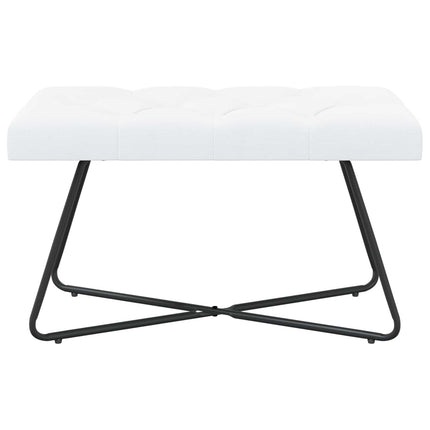 Bänk med knappar Vit 80 x 40 x 46 cm Tyg