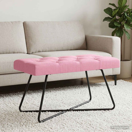 Bänk med knappar Rosa 80 x 40 x 46 cm Tyg