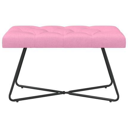 Bänk med knappar Rosa 80 x 40 x 46 cm Tyg