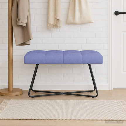 Bänk med knappar Jeansblå 80 x 40 x 46 cm Tyg