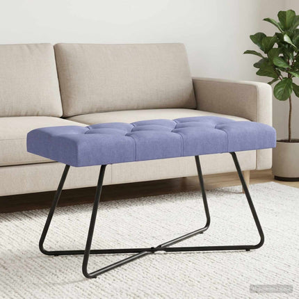 Bänk med knappar Jeansblå 80 x 40 x 46 cm Tyg
