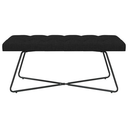 Bänk med knappar Svart 110 x 40 x 46 cm Tyg