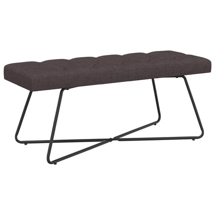 Bänk med knappar Mörkbrun 110 x 40 x 46 cm Tyg