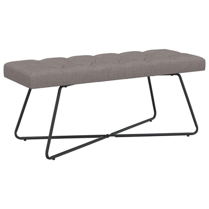 Bänk med knappar Taupe 110 x 40 x 46 cm Tyg