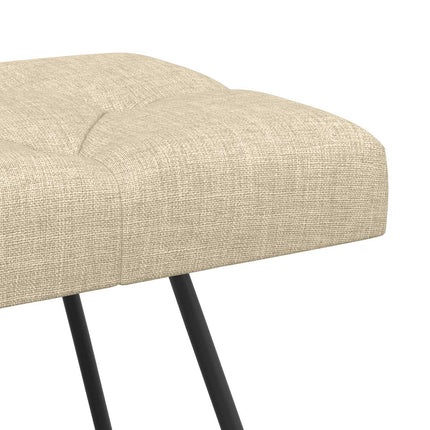 Bänk med knappar Gräddvit 110 x 40 x 46 cm Tyg