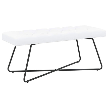 Bänk med knappar Vit 110 x 40 x 46 cm Tyg