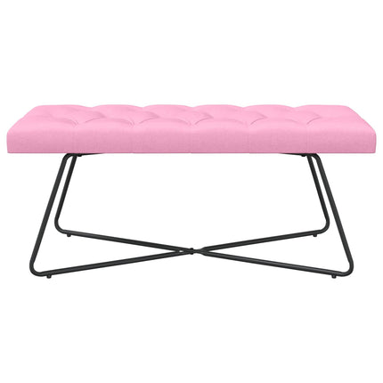 Bänk med knappar Rosa 110 x 40 x 46 cm Tyg