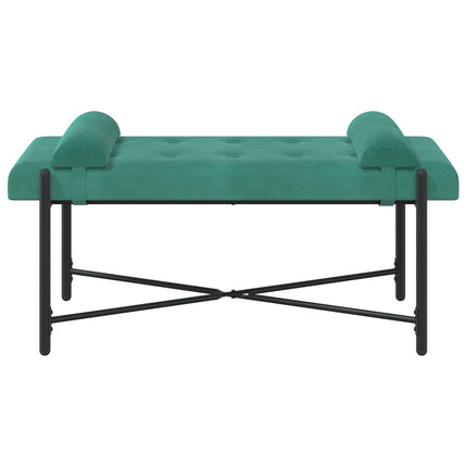 Knappstoppad bänk med kuddar Turkos 110 x 40 x 46 cm Sammet