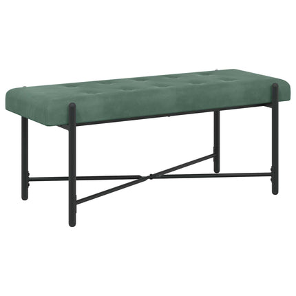 Knappstoppad bänk med kuddar Havgrön 110 x 40 x 46 cm Sammet