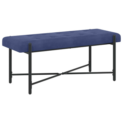 Knappstoppad bänk med kuddar Polisblå 110 x 40 x 46 cm Sammet