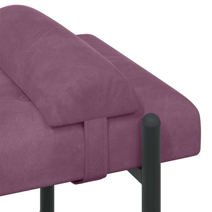 Knappstoppad bänk med kuddar Lila 110 x 40 x 46 cm Sammet