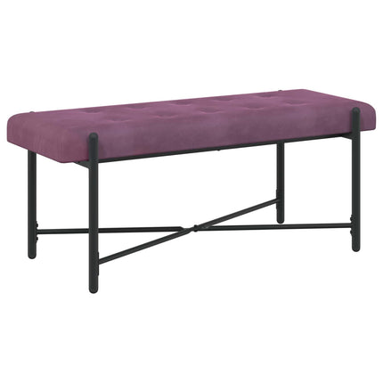 Knappstoppad bänk med kuddar Lila 110 x 40 x 46 cm Sammet