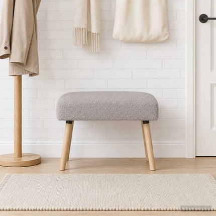 bänk Enfärgad Ljusgrå 60 x 40 x 45 cm Bouclé