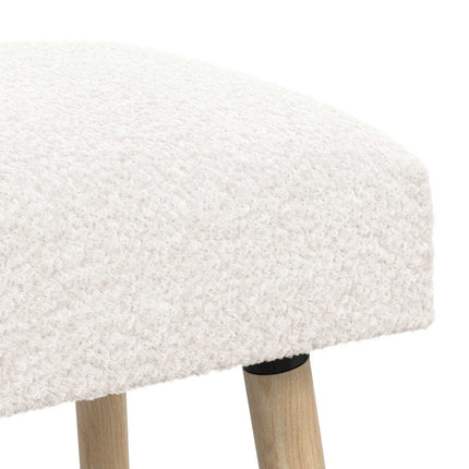 bänk Enfärgad Gräddvit 60 x 40 x 45 cm Bouclé
