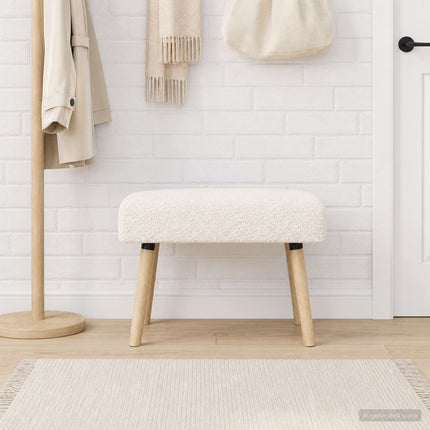 bänk Enfärgad Gräddvit 60 x 40 x 45 cm Bouclé