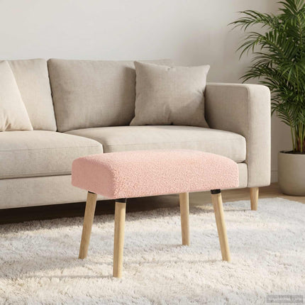 bänk Enfärgad Rosa 60 x 40 x 45 cm Bouclé