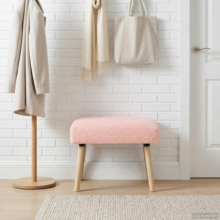 bänk Enfärgad Rosa 60 x 40 x 45 cm Bouclé