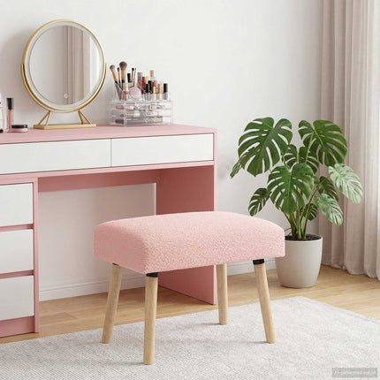 bänk Enfärgad Rosa 60 x 40 x 45 cm Bouclé