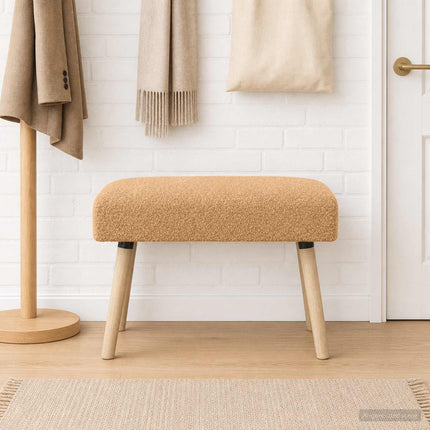 bänk Enfärgad Beige 60 x 40 x 45 cm Bouclé
