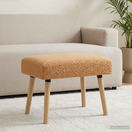 bänk Enfärgad Beige 60 x 40 x 45 cm Bouclé