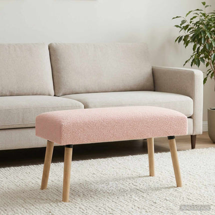 bänk Enfärgad Rosa 80 x 40 x 46 cm Bouclé