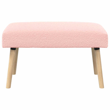 bänk Enfärgad Rosa 80 x 40 x 46 cm Bouclé