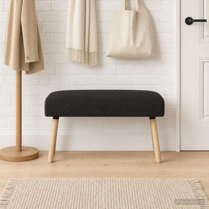 bänk Enfärgad Svart 80 x 40 x 46 cm Bouclé
