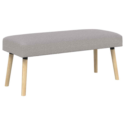bänk Enfärgad Ljusgrå 110 x 40 x 46 cm Bouclé