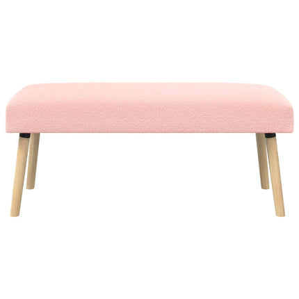 bänk Enfärgad Rosa 110 x 40 x 46 cm Bouclé