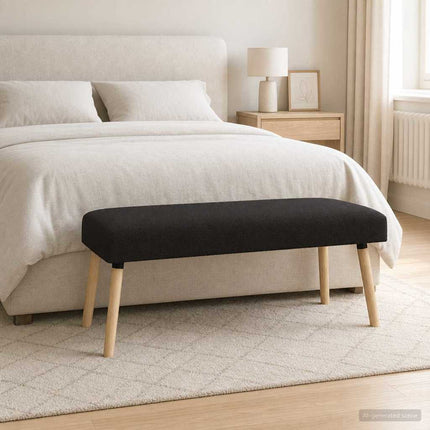 bänk Enfärgad Svart 110 x 40 x 46 cm Bouclé