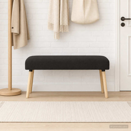 bänk Enfärgad Svart 110 x 40 x 46 cm Bouclé