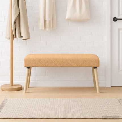 bänk Enfärgad Beige 110 x 40 x 46 cm Bouclé