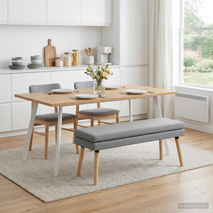 Dubbel-lager bänk Ljusgrå 110 x 40 x 47 cm Tyg