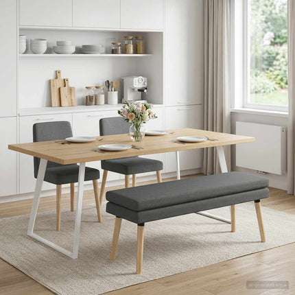 Dubbel-lager bänk Mörkgrå 110 x 40 x 47 cm Tyg
