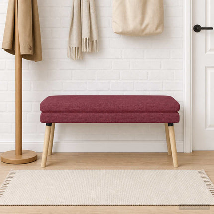 Dubbel-lager bänk Vinröd 110 x 40 x 47 cm Tyg