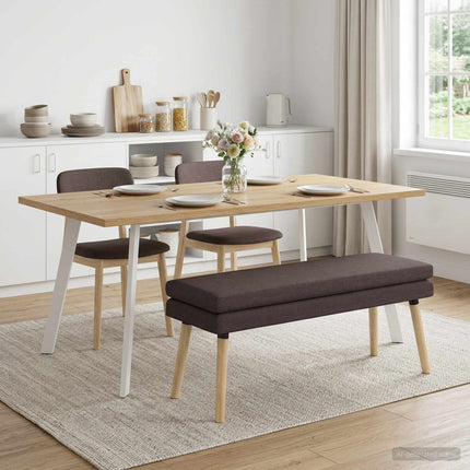 Dubbel-lager bänk Mörkbrun 110 x 40 x 47 cm Tyg
