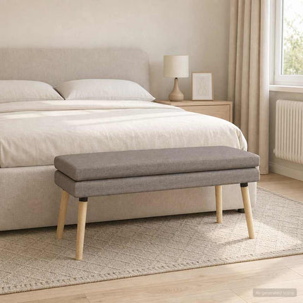Dubbel-lager bänk Taupe 110 x 40 x 47 cm Tyg