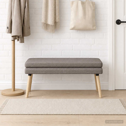 Dubbel-lager bänk Taupe 110 x 40 x 47 cm Tyg