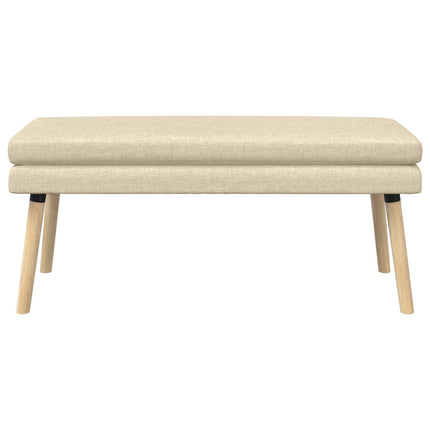 Dubbel-lager bänk Gräddvit 110 x 40 x 47 cm Tyg