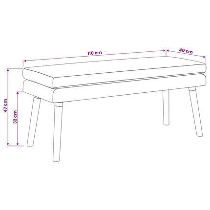 Dubbel-lager bänk Ljusgul 110 x 40 x 47 cm Tyg
