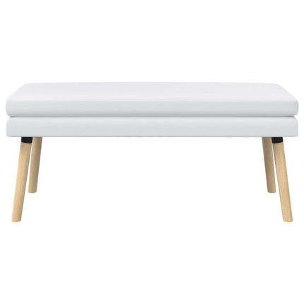 Dubbel-lager bänk Vit 110 x 40 x 47 cm Tyg