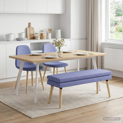 Dubbel-lager bänk Jeansblå 110 x 40 x 47 cm Tyg